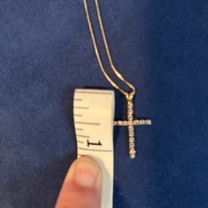 Diamond and Gold Cross Necklace